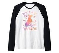 Solo Una Ragazza Che AMA i Dobermann - Mamma Doberman Maglia con Maniche Raglan