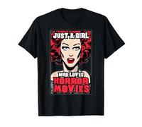 Solo Una Ragazza Che AMA i Film Horror Halloween Pop Art Maglietta