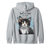 Solo Una Ragazza Che AMA i Gatti Bambino Ragazze Adolescenti Giovani Donne Felpa con Cappuccio