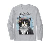 Solo Una Ragazza Che AMA i Gatti Bambino Ragazze Adolescenti Giovani Donne Maglia a Manica