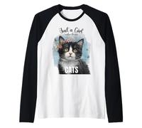 Solo Una Ragazza Che AMA i Gatti Bambino Ragazze Adolescenti Giovani Donne Maglia con Maniche Raglan