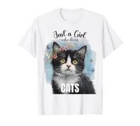 Solo Una Ragazza Che AMA i Gatti Bambino Ragazze Adolescenti Giovani Donne Maglietta