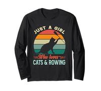 Solo Una Ragazza Che AMA i Gatti e Canottaggio Vintage Retro Maglia a Manica