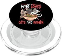 Solo una ragazza che ama i gatti e i gatti Ramen che mangiano ramen PopSockets PopGrip per MagSafe