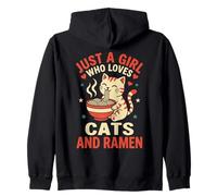 Solo Una Ragazza Che AMA i Gatti e Il Ramen Cute Kawaii Cat Noodle Felpa con Cappuccio