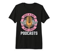 Solo Una Ragazza Che AMA i Podcast Podcast Microfono Podcasting Maglietta Premium
