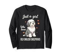 Solo Una Ragazza Che AMA i Vecchi Cani da Pastore Inglesi Maglia a Manica