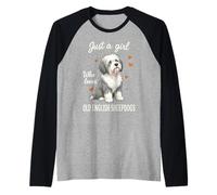 Solo Una Ragazza Che AMA i Vecchi Cani da Pastore Inglesi Maglia con Maniche Raglan