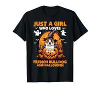 Solo Una Ragazza Che AMA Il Bulldog Francese e Halloween Maglietta