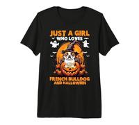 Solo Una Ragazza Che AMA Il Bulldog Francese e Halloween Maglietta Premium