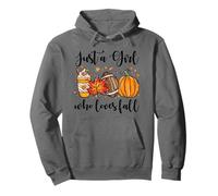 Solo Una Ragazza Che AMA Il Calcio Autunnale Zucca Cozy Autumn Leaf Felpa con Cappuccio