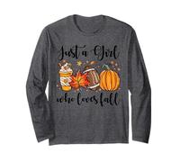 Solo Una Ragazza Che AMA Il Calcio Autunnale Zucca Cozy Autumn Leaf Maglia a Manica