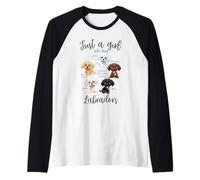 Solo una ragazza che ama il cane Labrador Razze Volpe Cioccolato Rosso Maglia con Maniche Raglan
