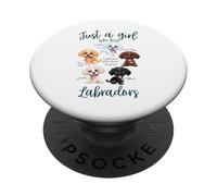 Solo una ragazza che ama il cane Labrador Razze Volpe Cioccolato Rosso PopSockets PopGrip Adesivo