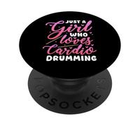 Solo una ragazza che ama il design della batteria cardio PopSockets PopGrip Adesivo