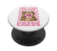 Solo una ragazza che ama il giocatore di scacchi Master Coquette Bow PopSockets PopGrip Adesivo