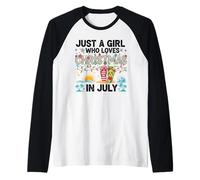 Solo una ragazza che ama il Natale a luglio Divertenti vacanze estive Maglia con Maniche Raglan