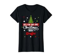 Solo Una Ragazza Che AMA Il Natale e Le Giraffe Maglietta con Stampa Grafica Economica