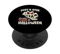 Solo una ragazza che ama il poker e Halloween divertente giocatore di poker PopSockets PopGrip Adesivo