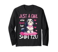 Solo Una Ragazza Che AMA Il Suo Cane Carino Shih Tzu Maglia a Manica