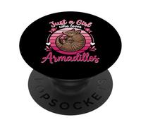 Solo una ragazza che ama il tramonto rosa degli armadilli PopSockets PopGrip Adesivo
