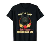Solo una ragazza che ama la divertente mamma del gatto blu russo Maglietta