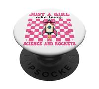 Solo una ragazza che ama la scienza e l'ingegnere aerospaziale dei razzi PopSockets PopGrip Adesivo