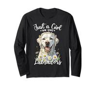 Solo una ragazza che ama labrador retrievers White Cream Labs Maglia a Manica