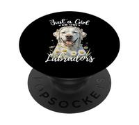 Solo una ragazza che ama labrador retrievers White Cream Labs PopSockets PopGrip Adesivo