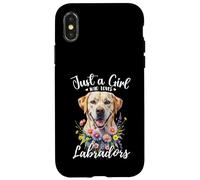Solo una ragazza che ama labrador retrievers Yellow Cream Labs Custodia per iPhone X/XS