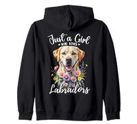 Solo una ragazza che ama labrador retrievers Yellow Cream Labs Felpa con Cappuccio