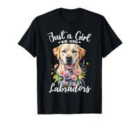 Solo una ragazza che ama labrador retrievers Yellow Cream Labs Maglietta