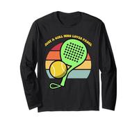 Solo Una Ragazza Che AMA Le Donne del Giocatore di Tennis di Paddle retrò Maglia a Manica