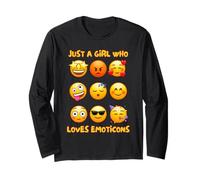 Solo Una Ragazza Che AMA Le Emoticons Carino & Facce Emozioni Divertenti Maglia a Manica