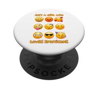 Solo una ragazza che ama le emoticons Carino & Facce emozioni divertenti PopSockets PopGrip Adesivo