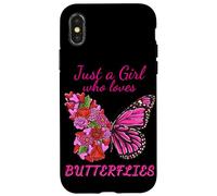 Solo una ragazza che ama le farfalle metà fiori farfalla Custodia per iPhone X/XS