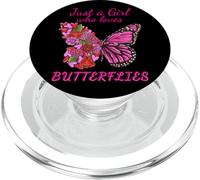 Solo una ragazza che ama le farfalle metà fiori farfalla PopSockets PopGrip per MagSafe