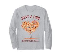 Solo Una Ragazza Che AMA Le Foglie Autunnali Arancioni Rosse Gialle Maglia a Manica