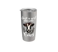 Solo una ragazza che ama le mucche amanti della mucca Fattoria Dairy Campagna Bicchiere termico in acciaio inox doppia parete