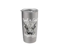 Solo una ragazza che ama le mucche delle Highland Cute Hairy mucca per le donne Bicchiere termico in acciaio inox doppia parete
