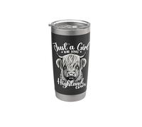 Solo una ragazza che ama le mucche delle Highland Cute Hairy mucca per le donne Bicchiere termico in acciaio inox doppia parete