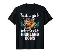 Solo una ragazza che ama le mucche delle Highland Scottish Highland Cow Maglietta