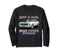 Solo Una Ragazza Che AMA Le Muscle Car, Macchina Muscolare Americana retrò Maglia a Manica
