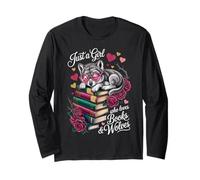 Solo Una Ragazza Che AMA Libri e Lupi Libro Nerd Girl Wolf Maglia a Manica