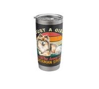 Solo una ragazza che ama lo Spitz tedesco Retro Funny Dogs Amante dei cani Bicchiere termico in acciaio inox doppia parete