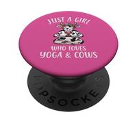 Solo una ragazza che ama lo yoga e le mucche che meditano lo yoga della mucca divertente PopSockets PopGrip Adesivo