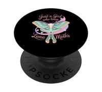 Solo una ragazza che ama Luna Moths Pink Butterfly Ragazze carine PopSockets PopGrip Adesivo