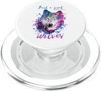 Solo una ragazza che ama lupi lupo splash pittura acquerello PopSockets PopGrip per MagSafe