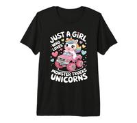 Solo Una Ragazza Che AMA Monster Truck e unicorni per Bambini Maglietta Premium