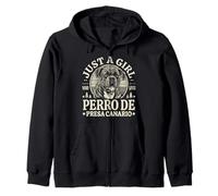 Solo una ragazza che ama Perro de Presa Canario Retro Vintage Felpa con Cappuccio
